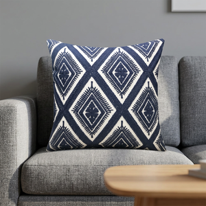 Housse de coussin brodée à motif floral carré bleu de Style Boho pour taies d'oreiller et taies d'oreiller à la maison pour hôtel ou hôpital - Product Image 3