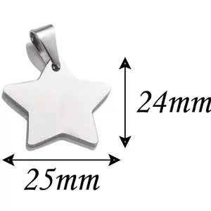 Fabricantes fornecem diretamente aço inoxidável estrela colar pingente tag DIY lettering estrela de cinco pontas dog tag gato pet ID tag