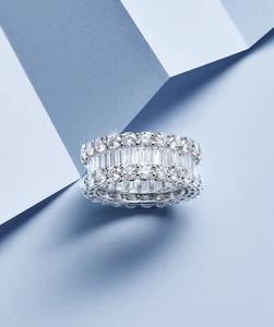 Bague Hip Hop en Moissanite pour Homme, Coupe Ronde Brillante et Coupe Baguette, en Argent Sterling 925, Moissanite VVS pour Femme - Product Image 3