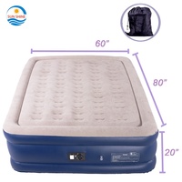 Matelas Gonflable Double Queen Moderne avec Housse Floquée en PVC, Pompe Intégrée, Pliable – Fabricant Direct – Mobilier de Chambre