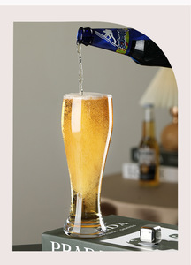 Vaso de Cerveza Transparente Extra Grande con Lámina de Oro de Lujo |   Ecológico, Capacidad de 201-300 ml |   Estilo minimalista |   Venta al por Mayor para Bares y Hoteles - Product Image 4