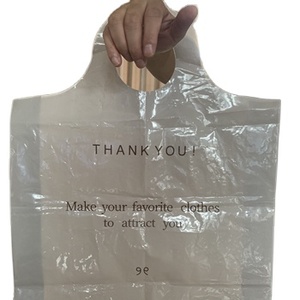 Custom Cheap Logo Printed Plastic Shopping Tote Bags with Handle Thank You Plastic Bags