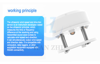 Anemómetro Ultrasónico RS485 HANZ HZ-UA-009, Rango de 60 m/s, Resolución de 0.01 m/s, -40~60 °C, Sensor de Velocidad y Dirección del Viento
