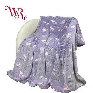 high quality custom uncion 280gsm luxury throws cheap luminous blanket for kids