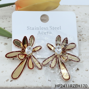 Elegante collana di platino scintillante con perle di zircone di diamanti placcato in rodio per eleganti feste serali - Product Image 1