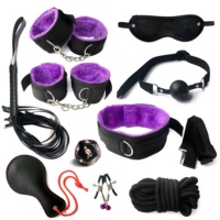 Kit de bondage en peluche douce 10 pièces, ensemble de jeux de contrainte pour couples, jouets sensoriels pour adultes pour jeux en chambre