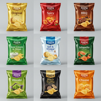 Sachets Doypack Métallisés Brillants Anti-humidité à Soufflet Arrière pour Chips et Snacks Sucrés, Imprimés et Personnalisables en Couleurs et Tailles