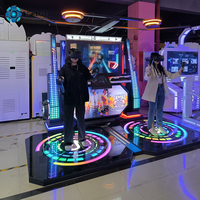VR Double Dance Machine-Grande plate-forme de marche sans espace avec jeu de tir Bataille Divertissement Ensemble de jeu vr