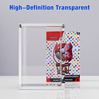 Boîte de présentation et de protection en acrylique épaissi, transparente, lot de 6, pour boosters, avec couvercle magnétique
