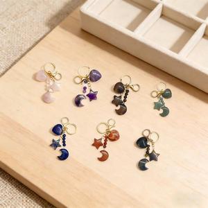 Porte-clés et pendentif pour téléphone ou voiture, fait main, coloré, DIY, avec cristaux créatifs mélangés en forme de <span class=keywords><strong>lune</strong></span>, étoile et cœur - Product Image 5