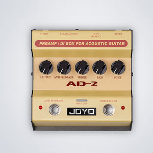 JOYO AD-2 פדל גיטרה חשמלית ניידת Preamp DI Box רגישות גבוהה 2 שלבים כפתורי כוונון EQ מתכת צהוב - Product Image 2