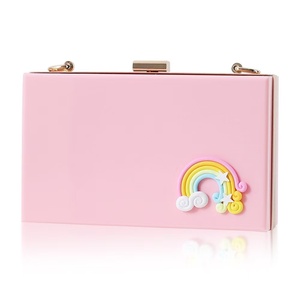 Bolso de mano de acrílico transparente para mujer, estilo moderno, para verano, con cadena, tipo bandolera, en caja - Product Image 1