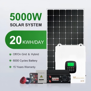 ขายระบบพลังงานแสงอาทิตย์แบบออฟกริด MPPT ราคาขายส่ง 1000W 1500W คลื่นไซน์บริสุทธิ์ พร้อมแบตเตอรี่ในตัว สำหรับใช้ในบ้าน - Product Image 2