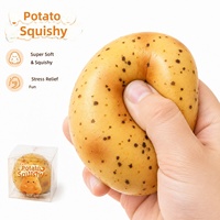 Balle Squishy Fait Main Kawaii en Forme de Pomme de Terre avec Blocs à l'Intérieur, Jouet à Presser Sonore aux Couleurs de Fruits pour Enfants et Adultes