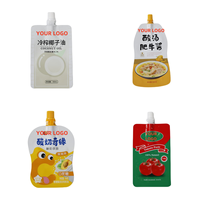 Vente en gros Sac d'emballage liquide à fond plat avec bec verseur pour sauce ketchup mayonnaise