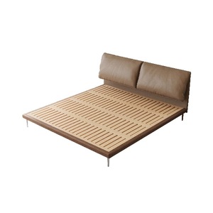 เตียงห้องนอนโลหะนิ่มหนังสองชั้นขนาดคิงไซส์1.8เมตรนอร์ดิกสไตล์อิตาลีใหม่ - Product Image 2