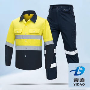 Veste de travail haute visibilité pour <span class=keywords><strong>homme</strong></span>, durable, réfléchissante, 100 % coton, à manches longues, avec aérations, respirante - Product Image 3