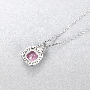 CZCITY Sterling <strong>Silver</strong> Women <strong>Initial</strong> Jewelry <strong>Necklace</strong> Sterling <strong>Silver</strong> Classic Women Pink Pendant - Product Image 6