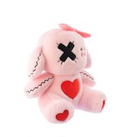 Lapin en peluche gothique style Vaudou, mignon et effrayant, avec visage cousu et cœurs, pour Pâques et Halloween, vente en gros