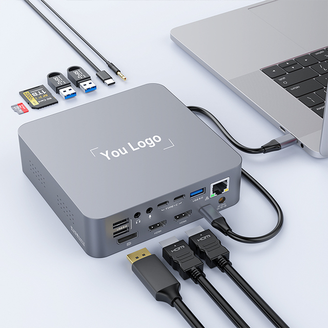 18 in 1 Dual HDMI DP RJ45LAN 4K Triple Display Multiport Adapter USB C Docking Station USB C Hub for MacBook Pro Dock
