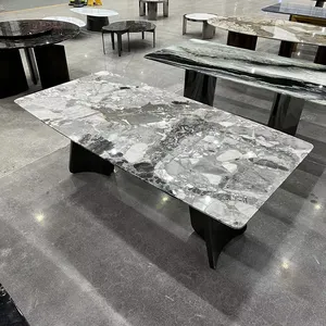 Table à manger en marbre moderne, Rectangle, décoration de maison, ensemble de meubles de salon de luxe, nouveau Design