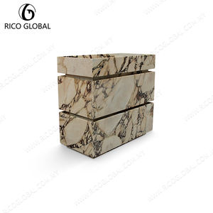 Grandes boîtes de rangement décoratives personnalisées pour coiffeuse de salle de bains en marbre de qualité hôtelière à production rapide - Product Image 4