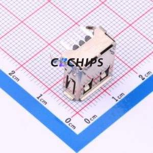 USB90-01-T1-3A-B1 USB Connector Bent Lead Through Hole Connector Type-A USB 2.0 Female Right Angle Insert - Product Image 2