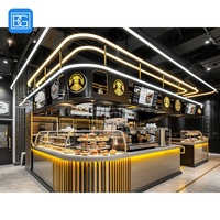 Comptoir de caisse en bois pour café moderne, vitrine à pain, espace de vente de pâtisseries, meuble de présentation