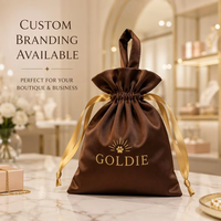 Étui de luxe personnalisé en satin avec cordon de serrage pour bijoux, sac de rangement de voyage, organisateur pour cosmétiques et souvenirs