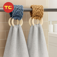 Porte-serviettes en macramé Boho personnalisé porte-serviettes en macramé en bois écologique pour salle de bain décor de cuisine