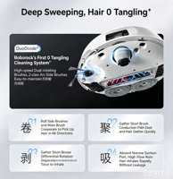 Roborock P20 Max Aspirateur Balai Tout-en-un 35000Pa Aspiration 12N Nettoyage 280+ Reconnaissance d'obstacles Nettoyage Poils d'animaux Écologique