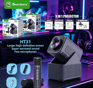 Proyector de Video Portátil HT31 720P HD, Mini Proyector de Pared de Alto Brillo para el Hogar, Entretenimiento en el Dormitorio, Proyector para Dormitorios Estudiantiles - Product Image 1