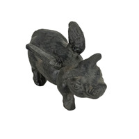 Statue de cochon ailé en fonte, figurine d'animal vintage, ornement décoratif pour la maison, le jardin et la table, fournisseur en gros de décoration intérieure