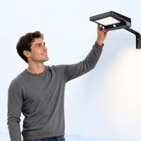 Lámpara de pared LED solar con accesorio en forma de L, 4W, montaje en pared, IP65, resistente al agua, alto brillo, para iluminación de áreas del hogar