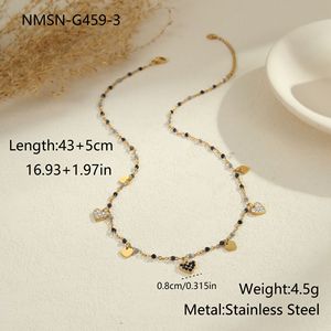 Collar de Corazón de Acero Inoxidable Chapado en Oro de 18K para Mujer, con Circonita Cúbica, Resistente al Agua, Sin Deslustre, Joyería Moderna de Lujo - Product Image 5