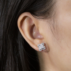 Pendientes de plata 925 con corte de diamante LV MSE-962 para mujer - Product Image 4