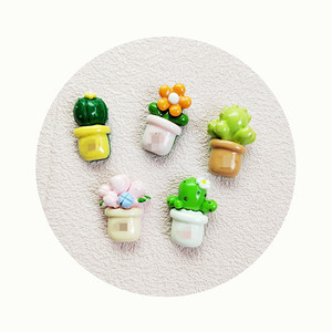 可愛いミニ植物デコチャーム樹脂花サボテン装飾用キッズシューズバックルスライムチャームキッズギフトプレゼントスクラップブッキング - Product Image 4