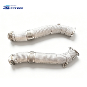 ท่อลงสแตนเลสคุณภาพสูง FlowTech T304 สำหรับ Rolls-Royce Ghost RR4 N74B66A 6.6L V12 Twin Turbo พร้อมแผ่นกันความร้อน - Product Image 5