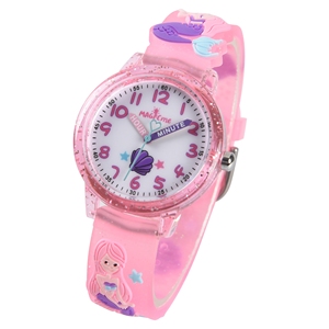 Bán buôn nóng bán trẻ em phim hoạt hình PVC ban nhạc thạch anh Arabic Nàng Tiên Cá quyến rũ thể thao thời trang chống nước 3BAR ngày/ngày hiển thị đồng hồ - Product Image 6