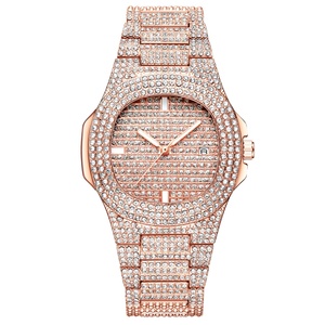 Montre sertie de diamants, OEM ODM, faible MOQ, logo personnalisé haut de gamme, prix d'usine, montre-bracelet en diamant moissanite pour femme - Product Image 3