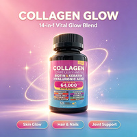 Capsules de collagène en peptides de types I, II, III, V, X et biotine pour les cheveux, la peau et les ongles des femmes, OEM, ODM, vente en gros, marque privée