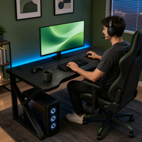 Bureau d'ordinateur avec ensemble de chaise de jeu, table d'étude moderne et minimaliste pour le bureau à domicile