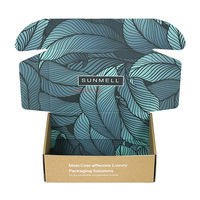Boîte d'expédition auto-élevante en carton ondulé E-Flute personnalisée avec logo, 100 % recyclée, pour vêtements et cadeaux, en kraft coloré, avec pelliculage UV mat et gaufrage