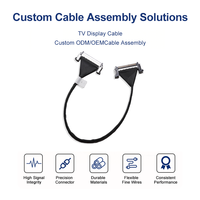 Cable LVDS Icape de 51 pines con paso de 0.5 mm, ensamblaje de cable coaxial micro de alta velocidad de 5.4G y 100 ohmios para pantalla de TV, OEM personalizado