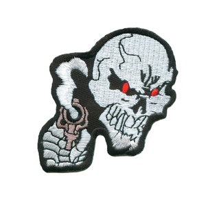 Thêu vá lớn lớn sọ đầy đủ xe máy Biker tùy chỉnh thêu broderie bordado các bản vá lỗi - Product Image 5