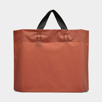 Sac de courses promotionnel en plastique avec logo, sac en plastique LDPE/HDPE à poignée découpée, sacs de vêtements en plastique