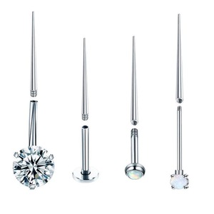 G23 Titanium Body Piercings Tool Insertion <strong>Pin</strong> Taper for Threadless Jewelry Nostril Piercing Taper Push in Earrings 20g/18g/16G - Product Image 2