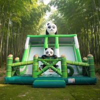 WINSUN Panda Toboggan gonflable de parc d'attractions, aire de jeux gonflable pour enfants, petit toboggan gonflable