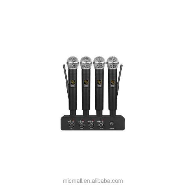 Portable Mini 4 Channel Wireless Microphone System Microphone Wireless Professional Church