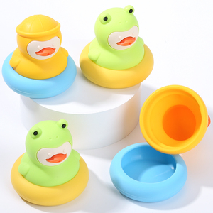 OEM/ODM 新製品 シリコン製アヒルのおもちゃ 子供用 シリコン製ベビーバスおもちゃ 水遊びおもちゃ 生後0～12ヶ月の赤ちゃん向け - Product Image 1